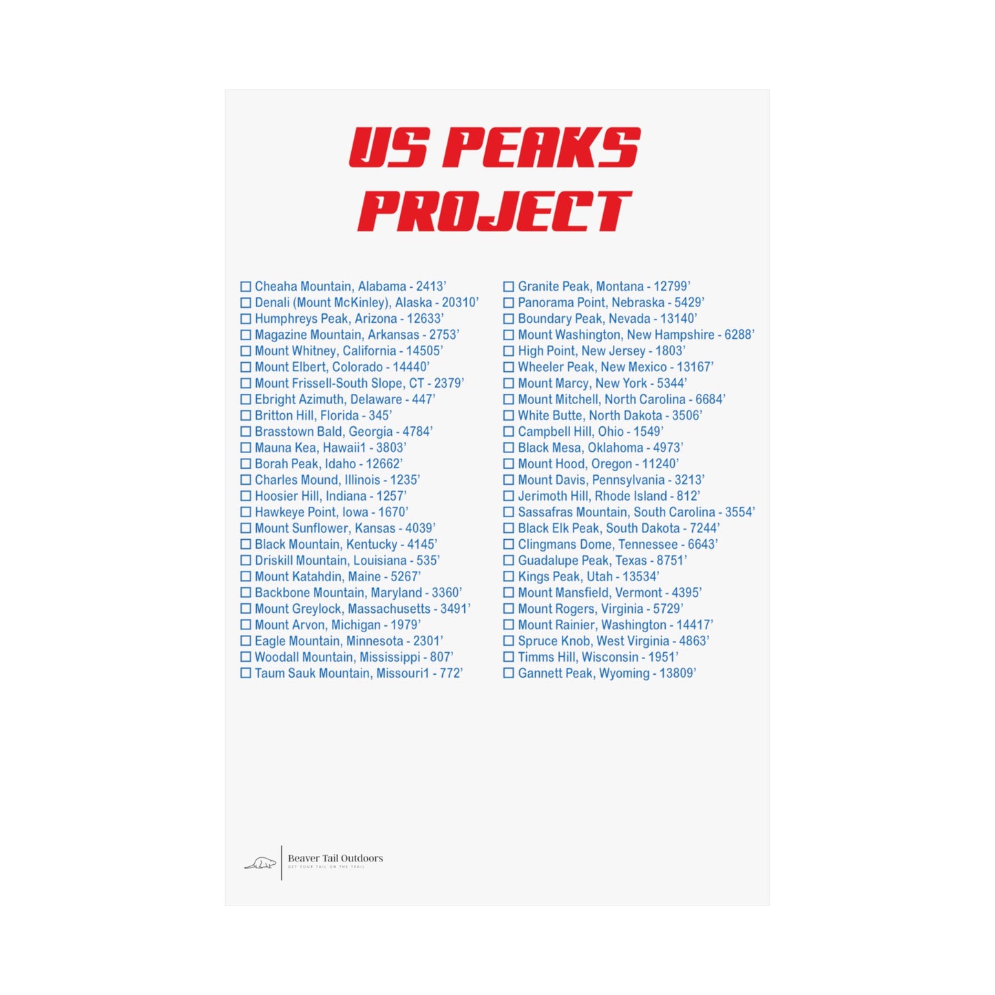 US PEAKS PROJECT Poster